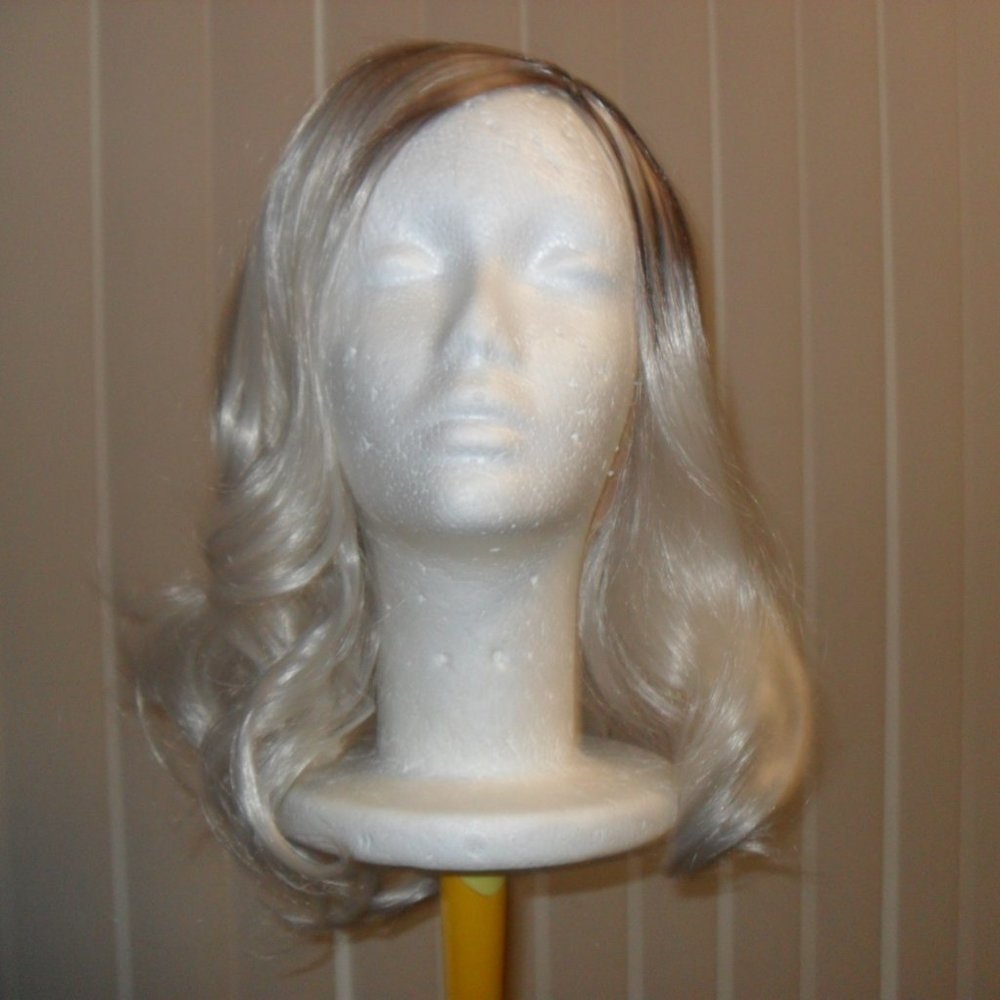 Platinum Blonde/ Black Streak Wig